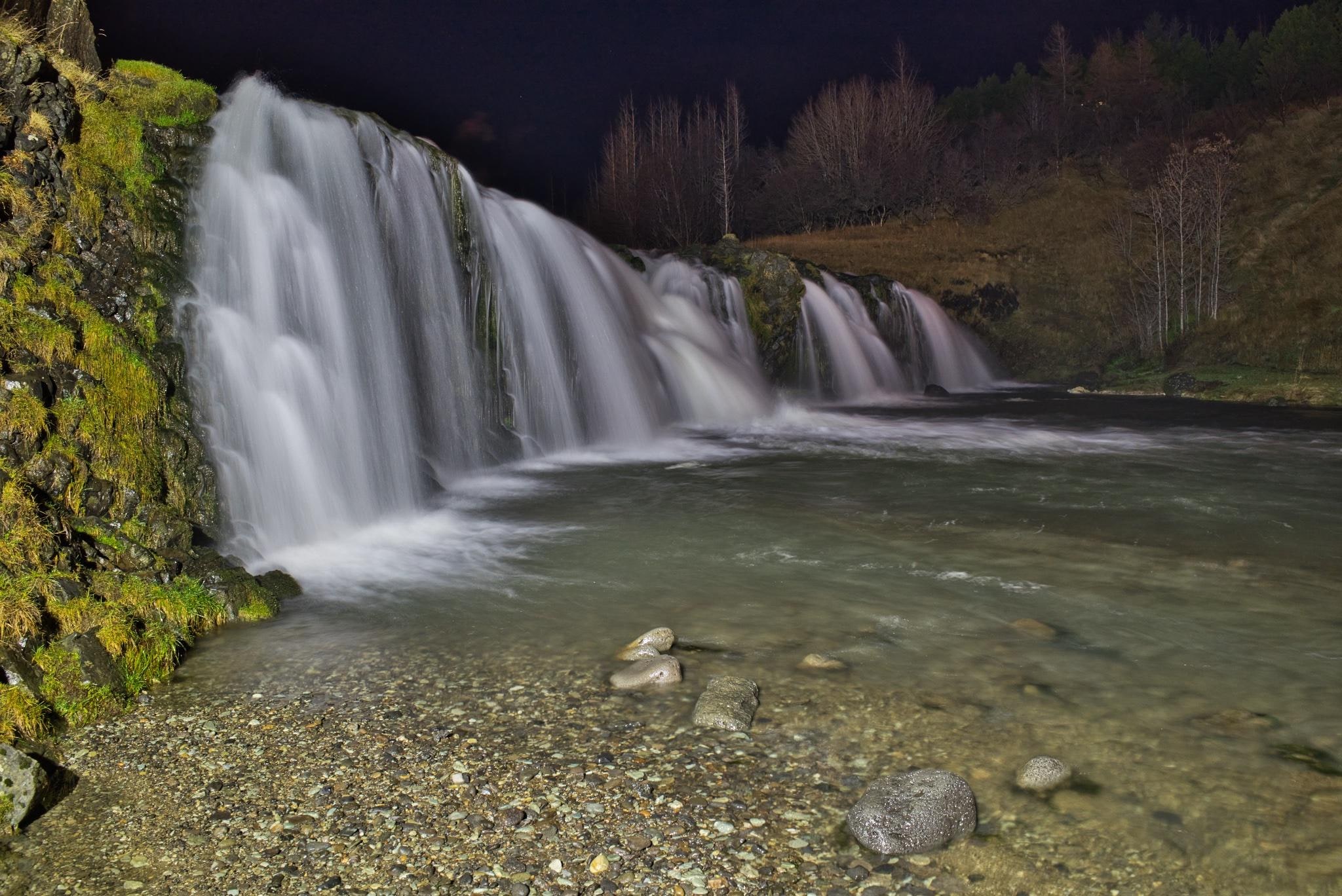 Waterfall down the river from the hotel.