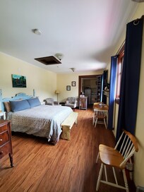 Room view from entrance. Bathroom is on the left.