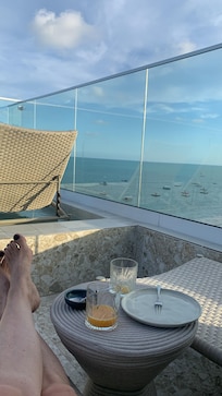 Café da tarde na cobertura