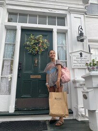 As we walk through the front door of the inn.