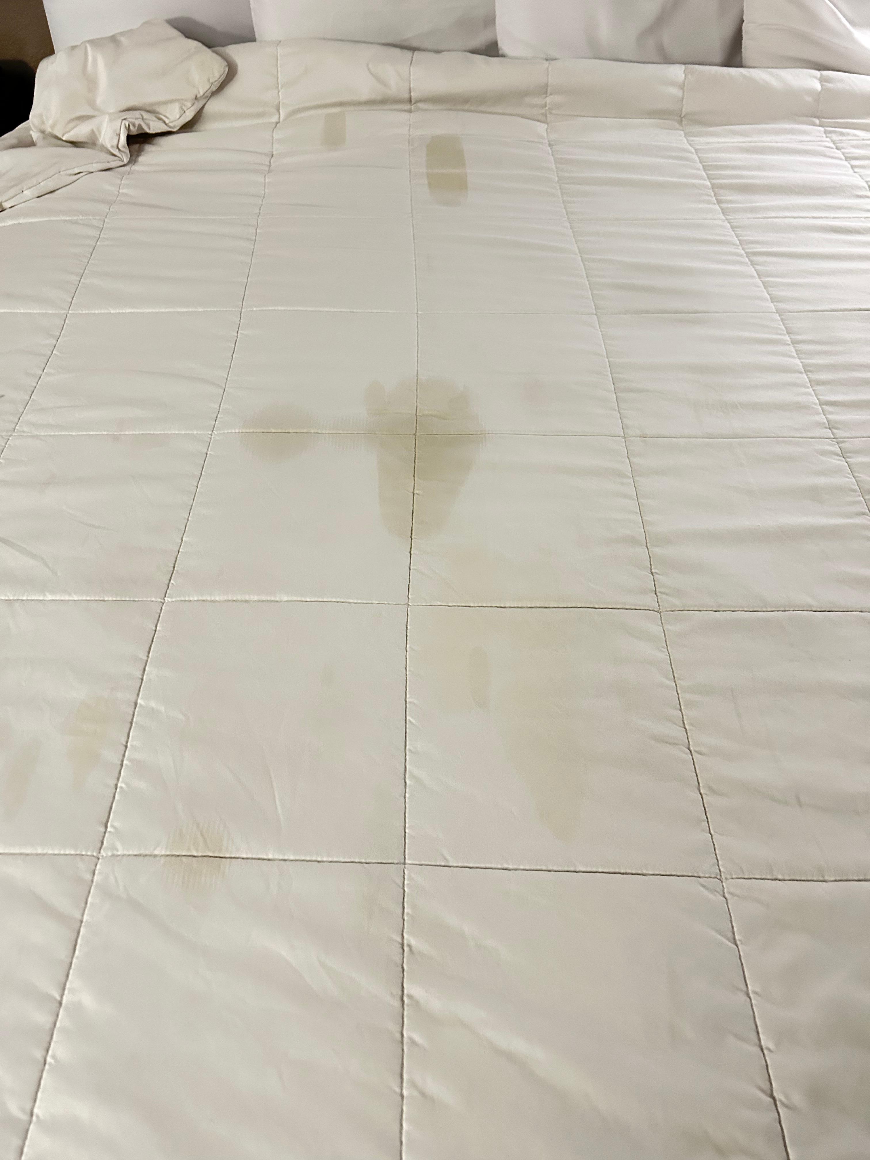 Stains on bedding