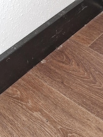 sehr staubig, vor allem unter dem Tisch