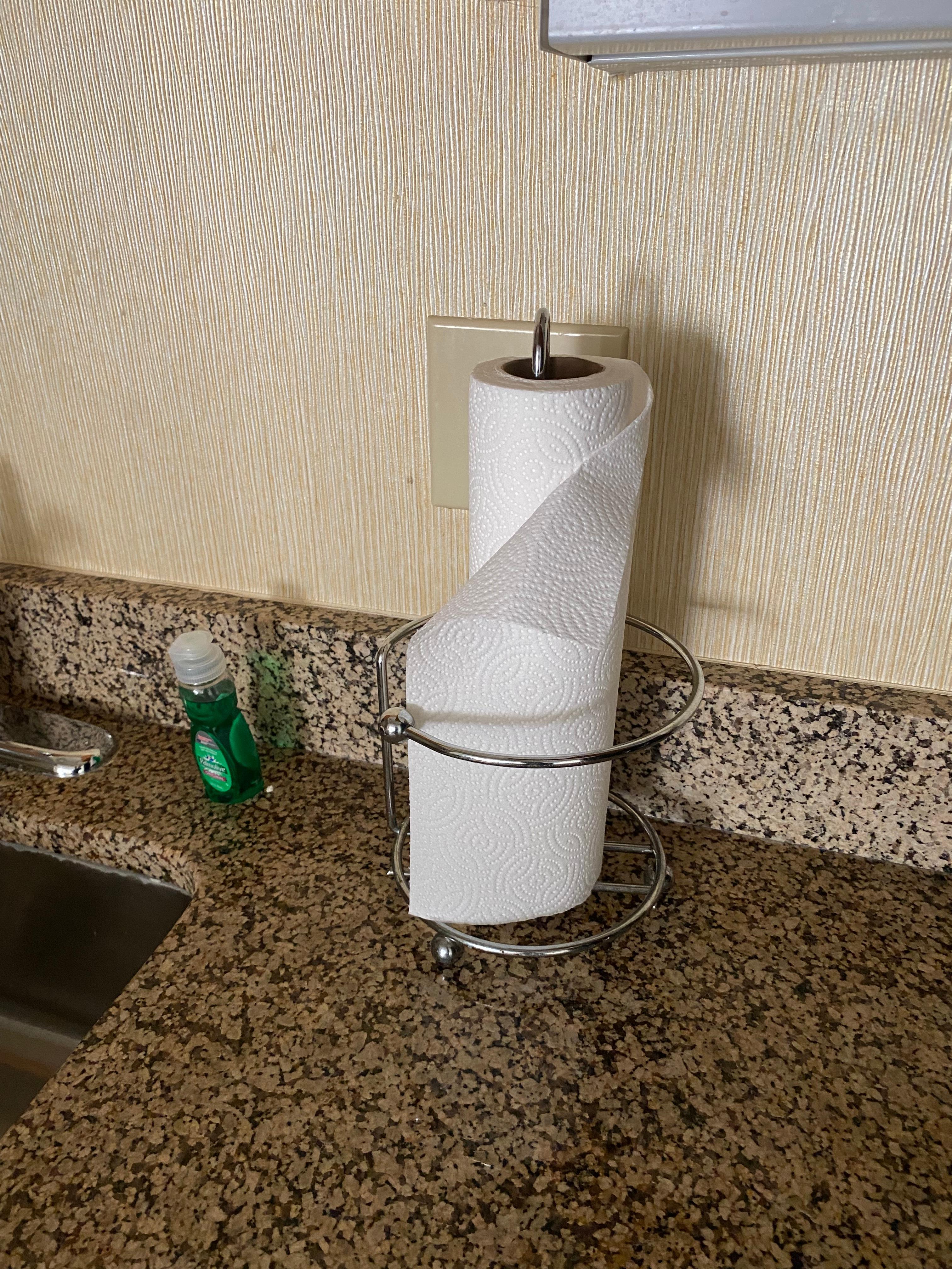 Half used paper towel roll
