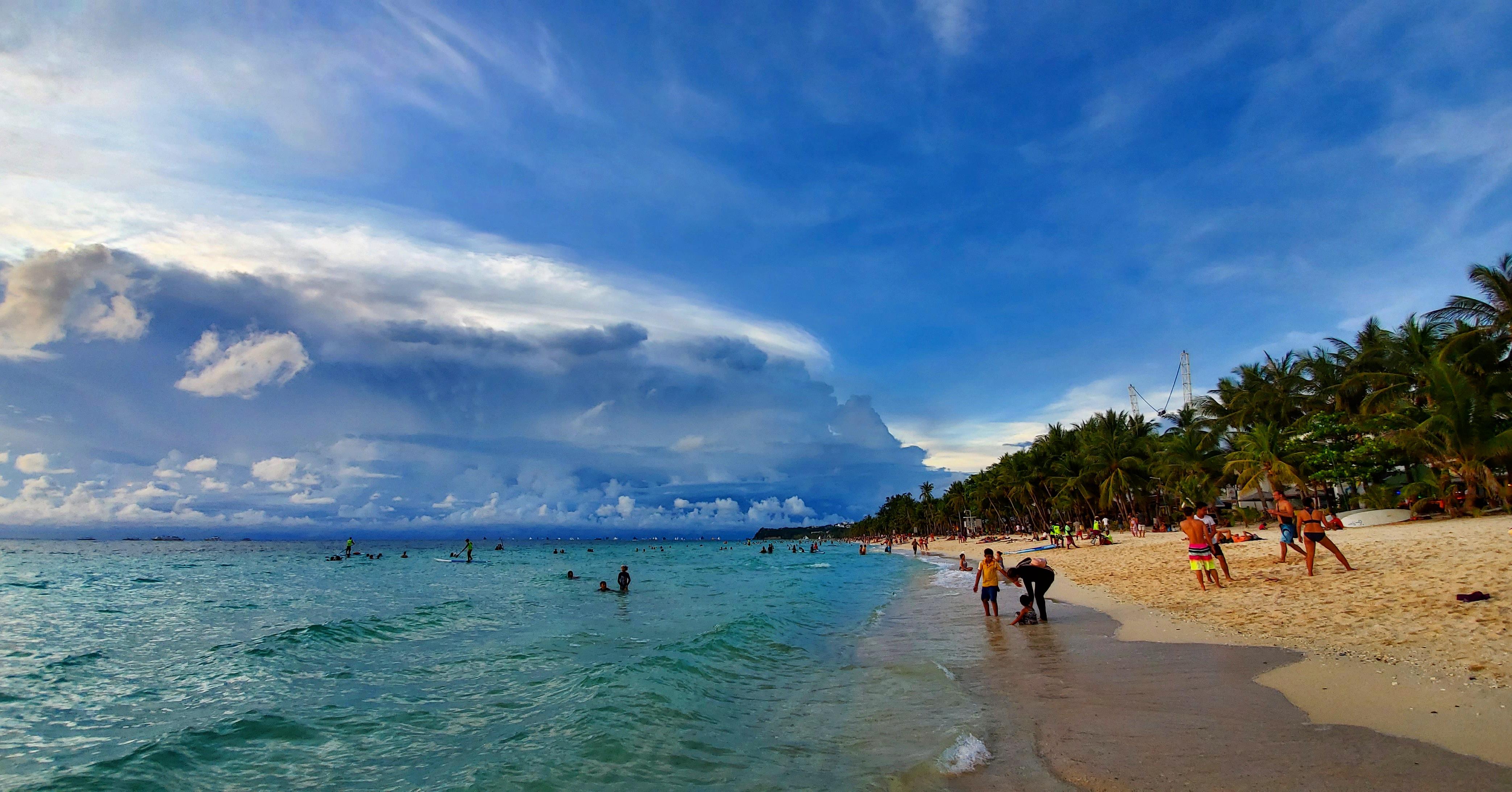 The view north from the beach right in front of the hotel