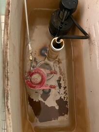 Toilet stopper so old….had to manually place it every time we flushed to stop the toilet from running.