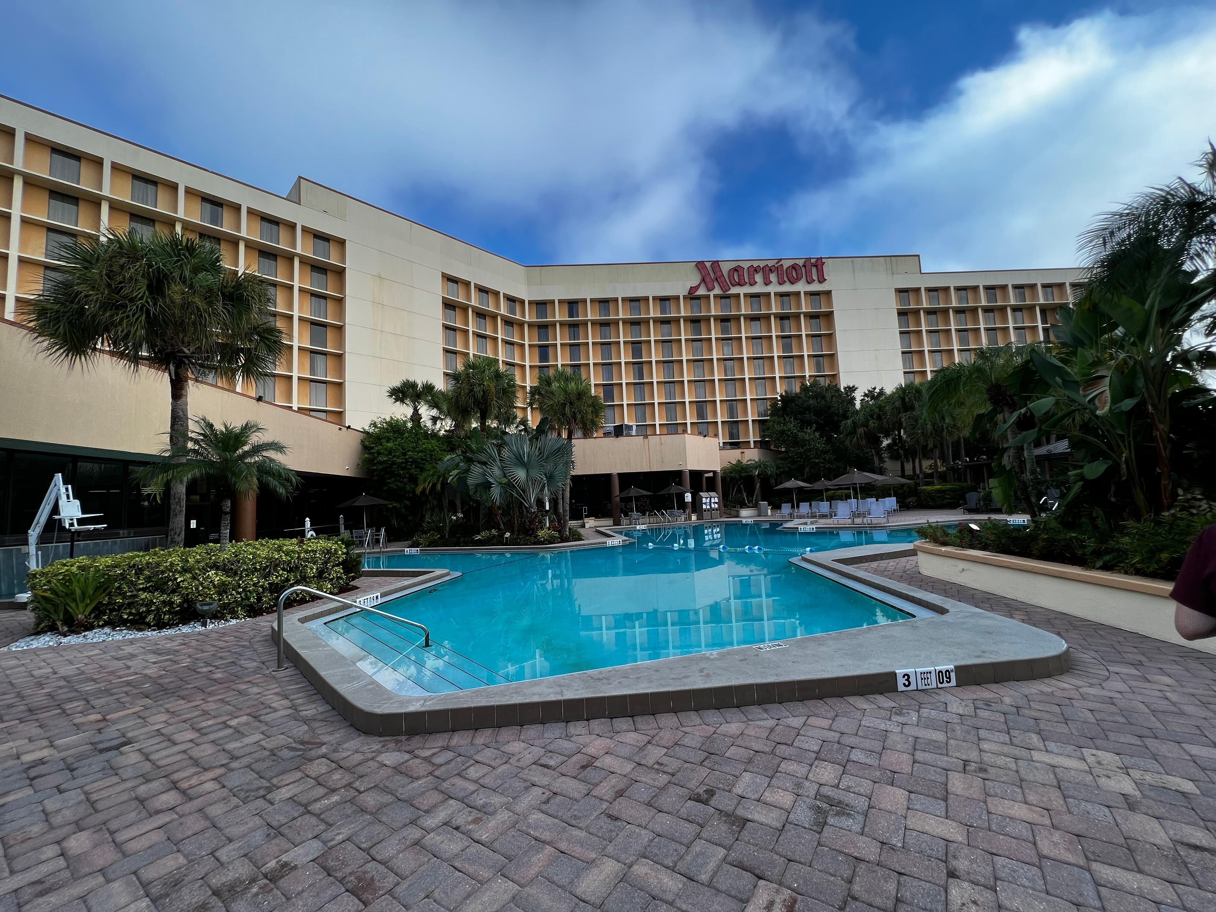 Outside pool area