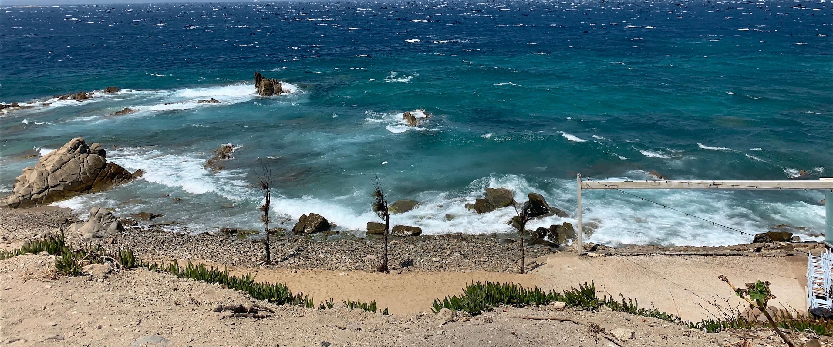 Stefanos Agios- the beach right in front of the hotel. 