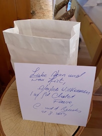 Sweet welcome note