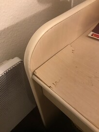 Broken table in first room