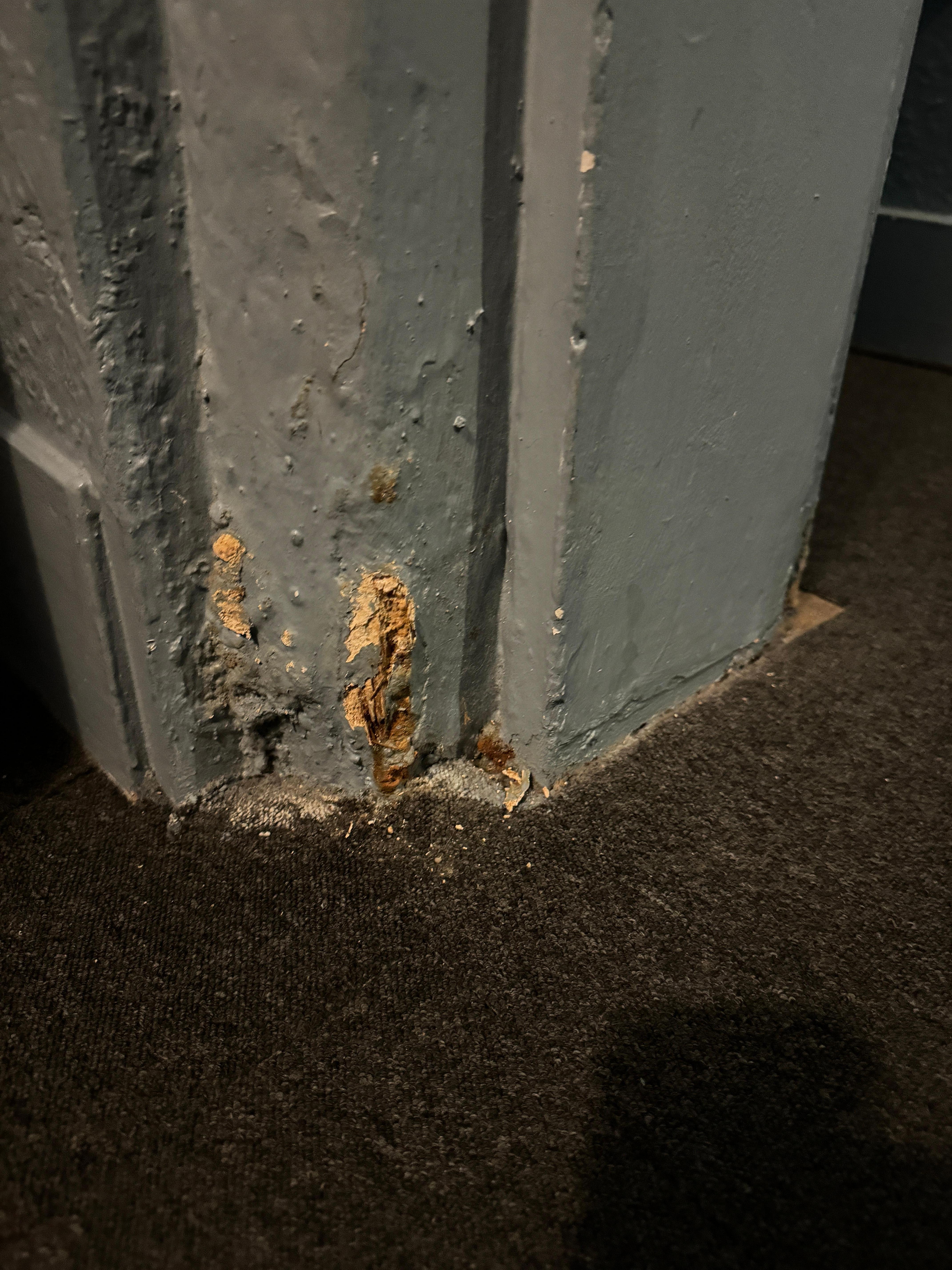 Every inch of the room was run down and the smell of mold was in the whole building. 