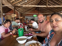 Café da manhã bom.