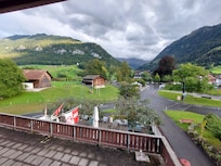 The view from our room in the guesthouse (with the sound of the cow's bells)