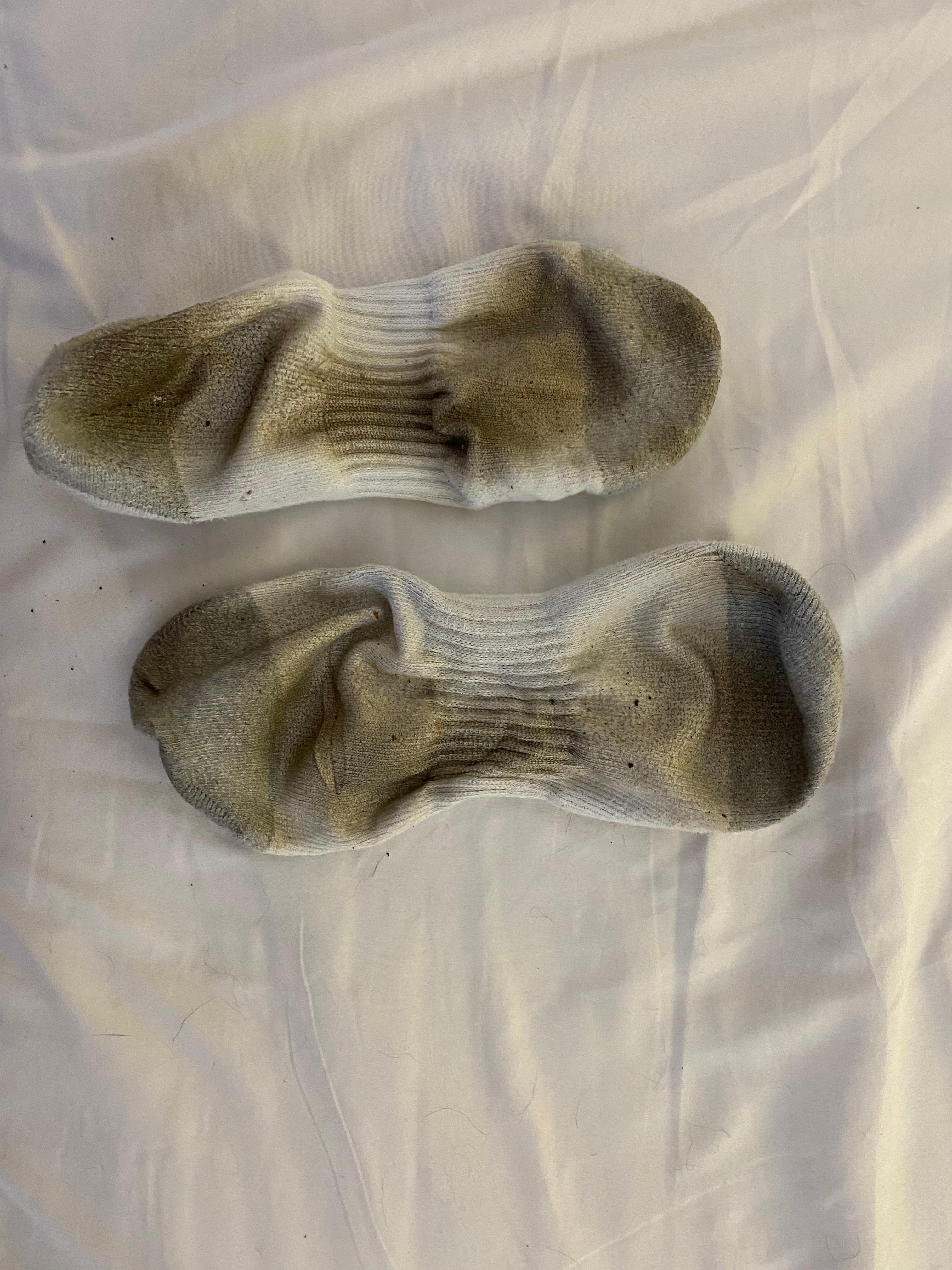 White socks after being in the room without shoes on for about 3-4 hours