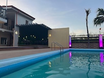 Pool at dusk