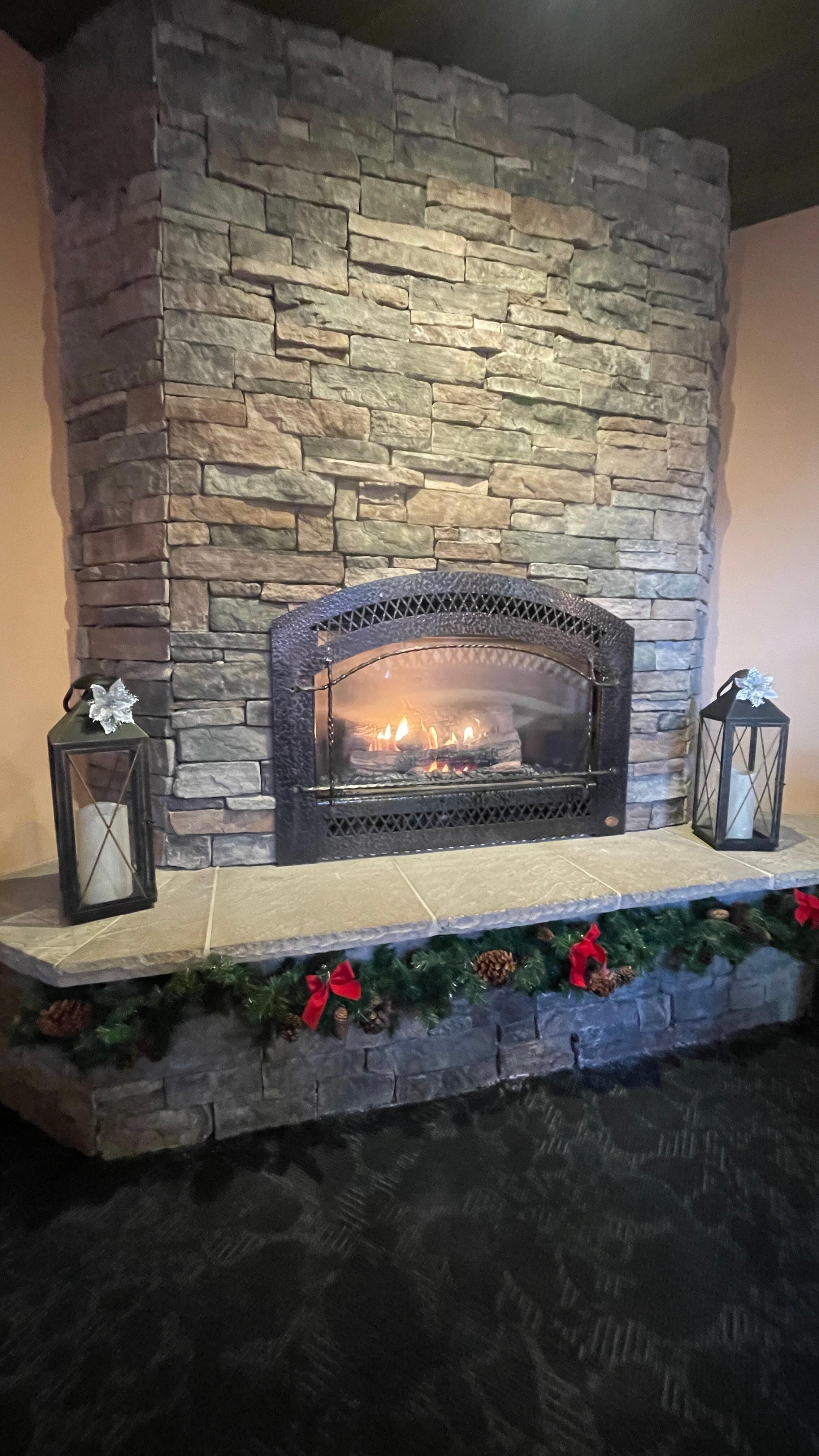 Chimenea en restaurante 
