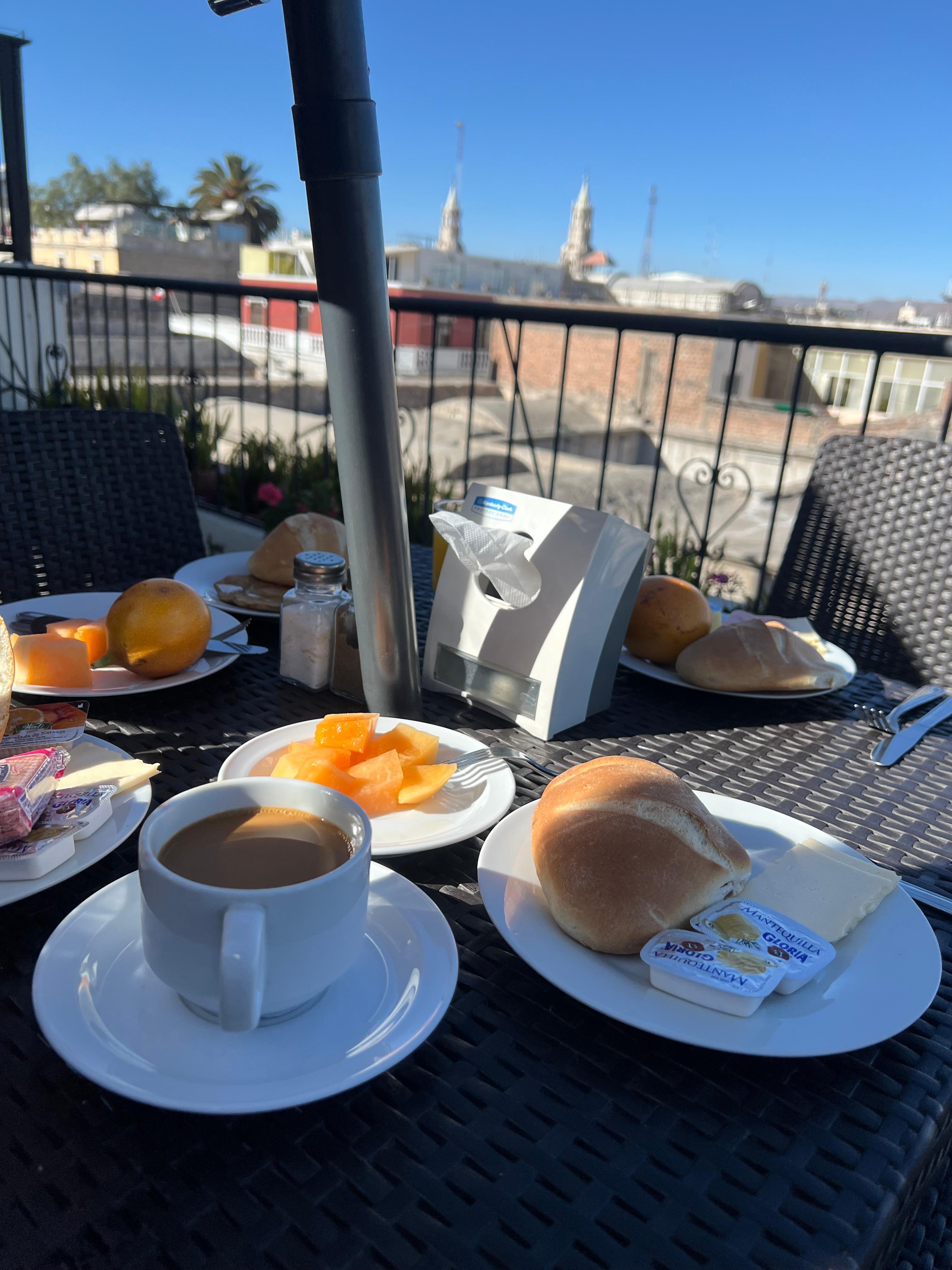 Café da manhã com ótima vista 