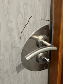 Broken toilet door