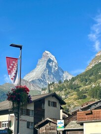 View just outside the front door of the hotel.
