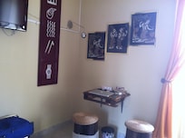 Table with very rustic chairs