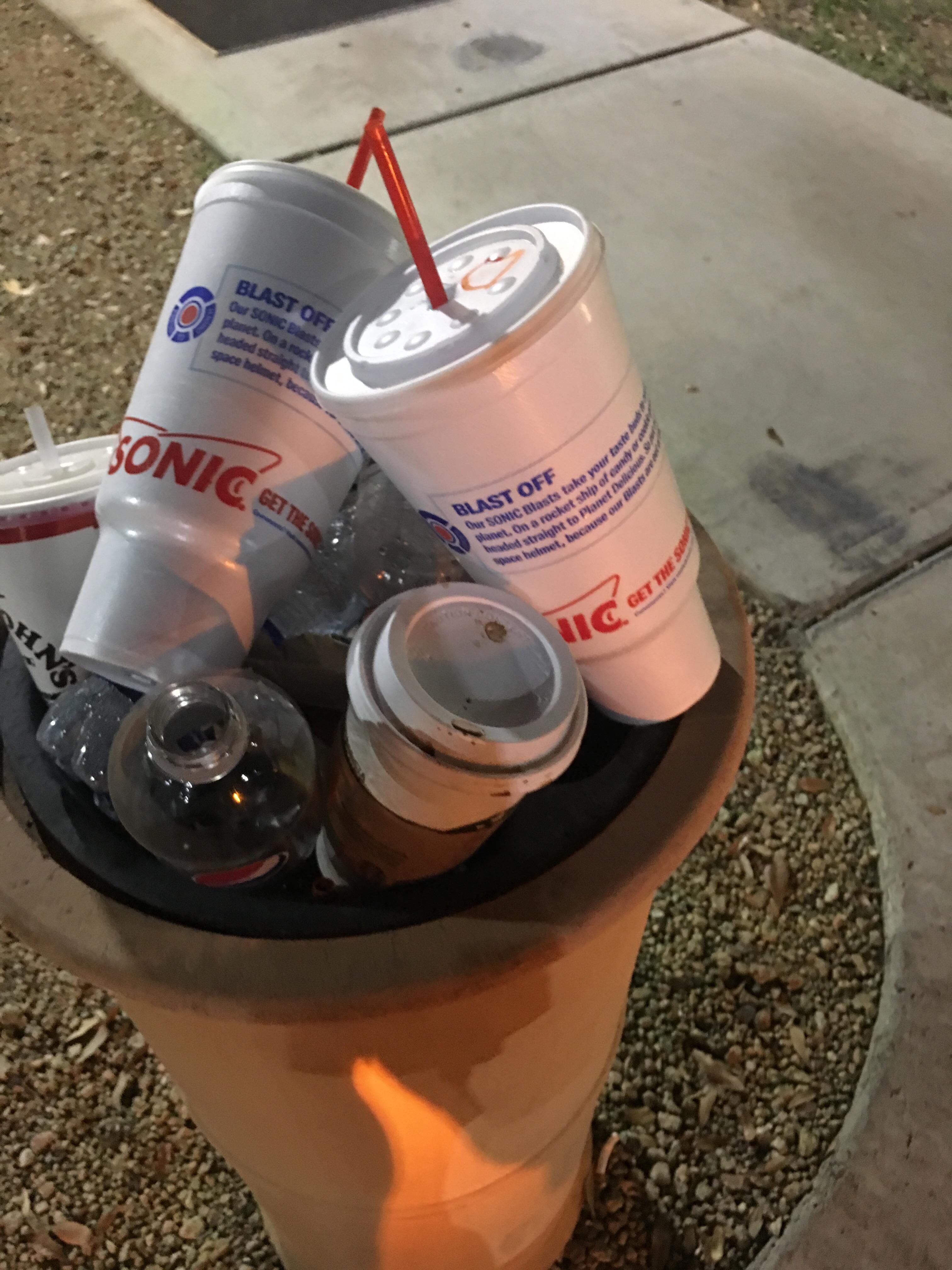 Overflowing trash for three days