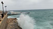 Shoreline to the north west of the hotel.