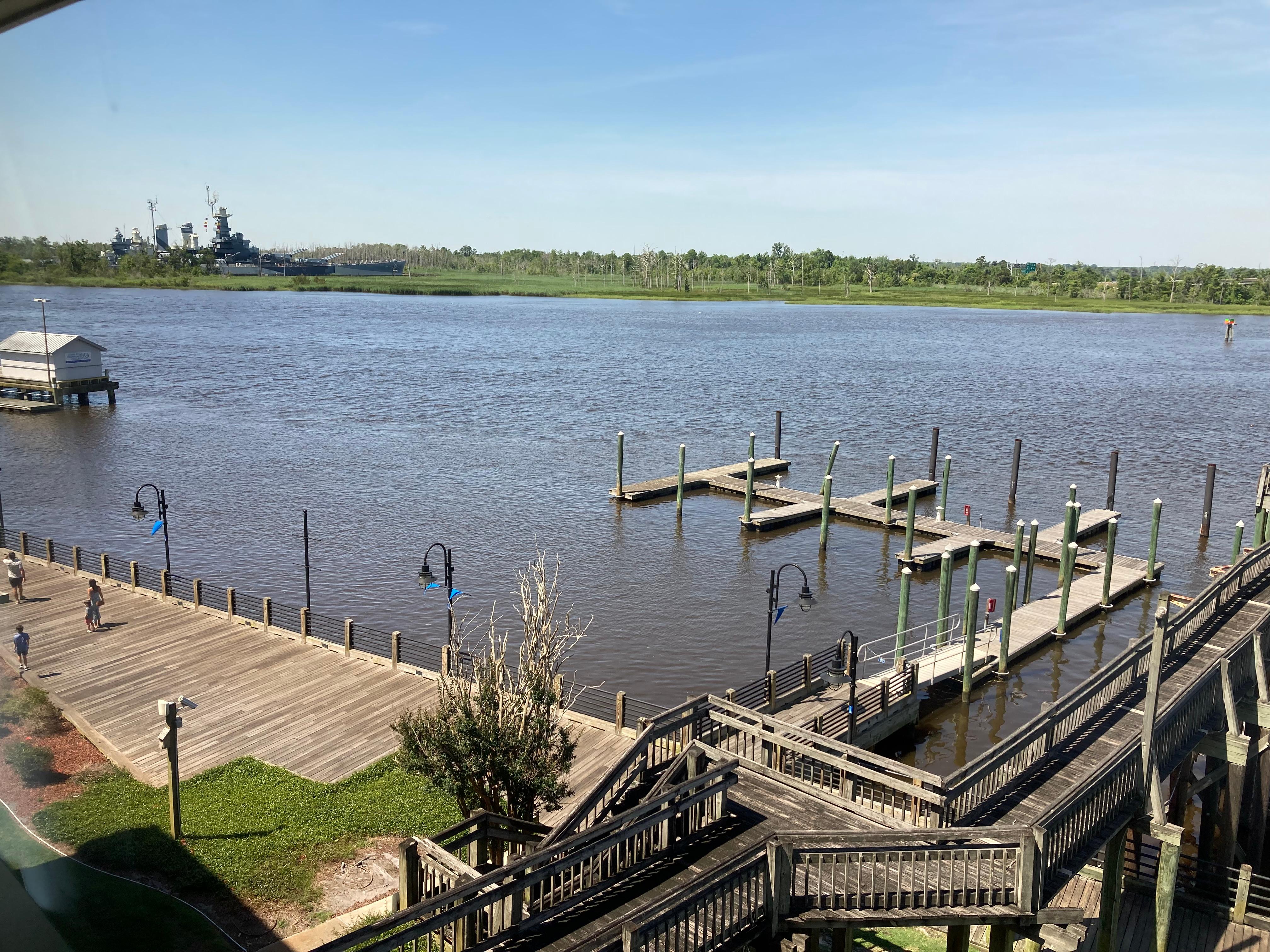 View from my room of the Battleship North Carolina. A must see stop while in Wilmington