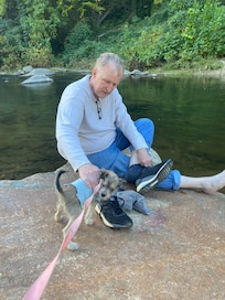 Enjoying the mountain river