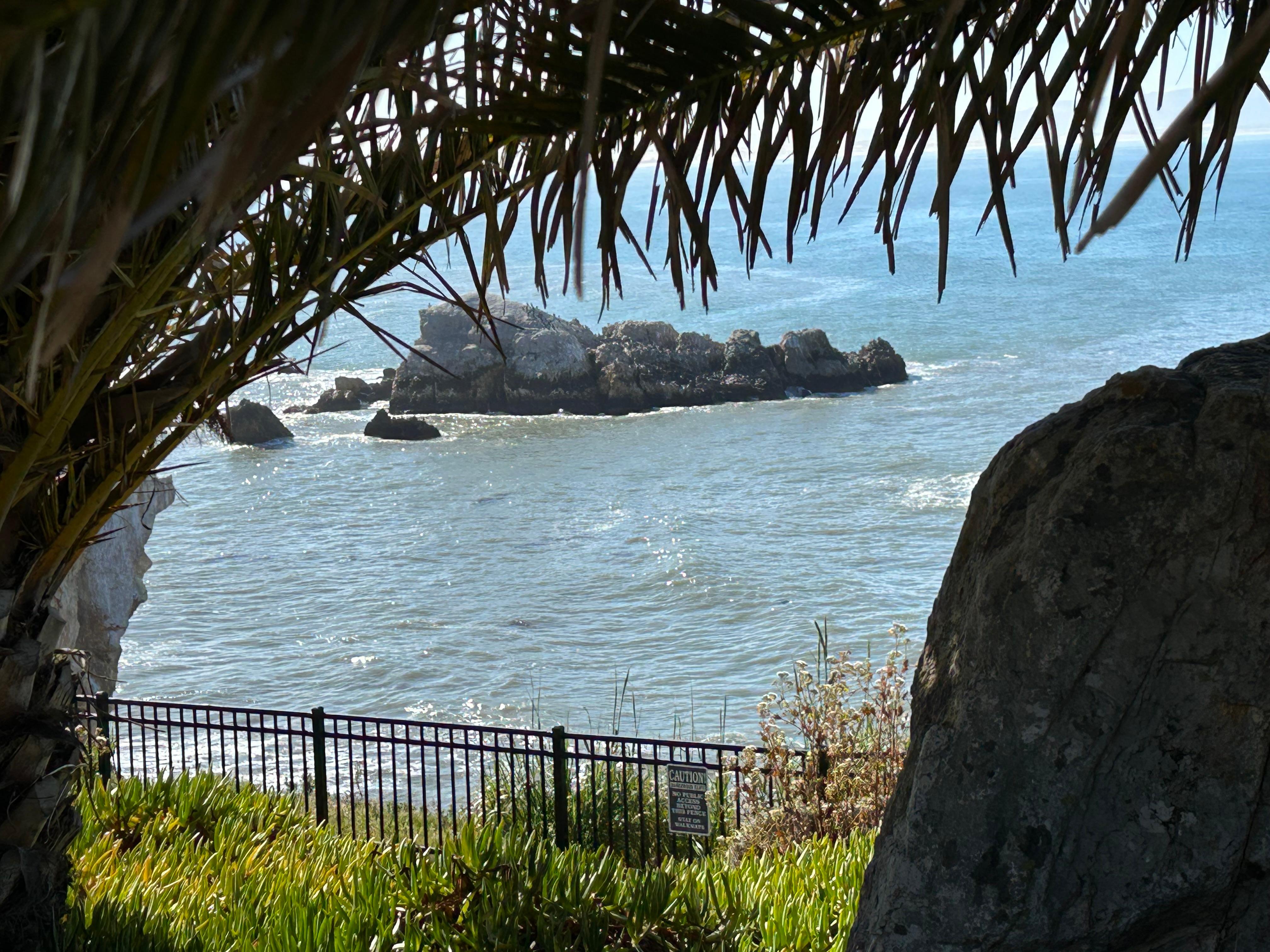 Lovely walking path along the ocean cliff