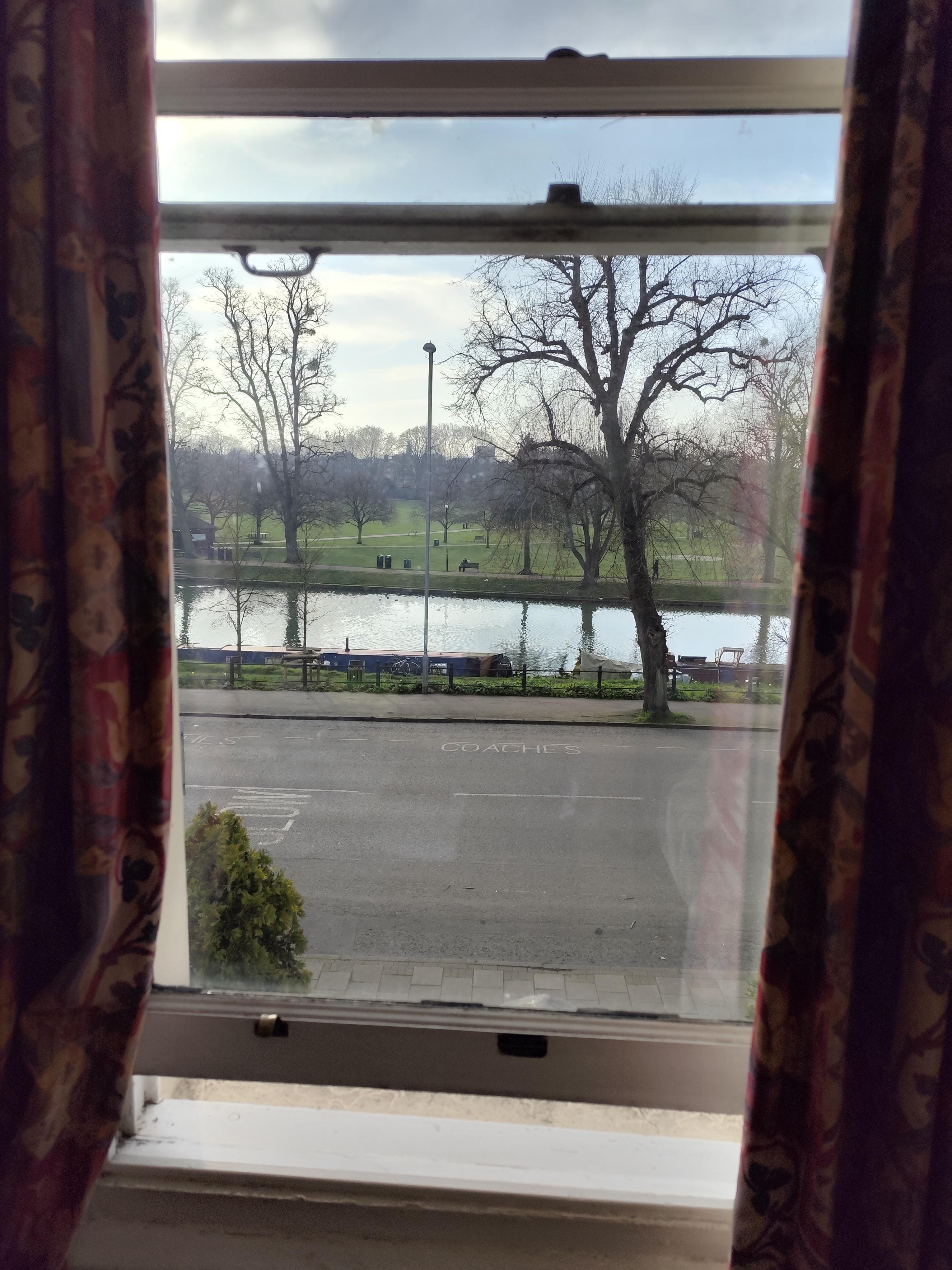 View from my room over the river and park