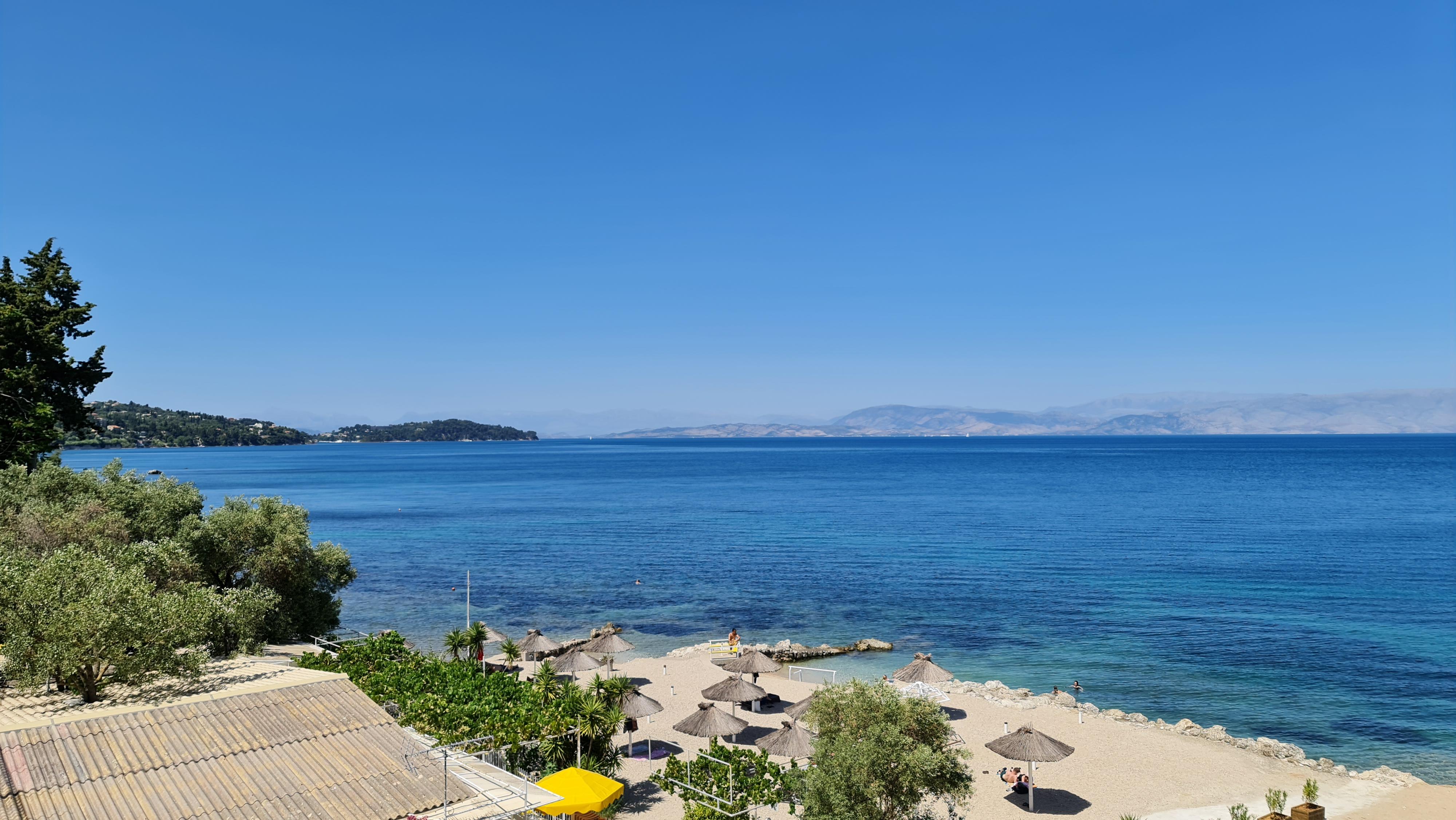 The local beach. 5 mins away. Does great lunches and drinks. Sunbeds just 3 Euros for the day.