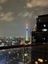 City view from rooftop bar