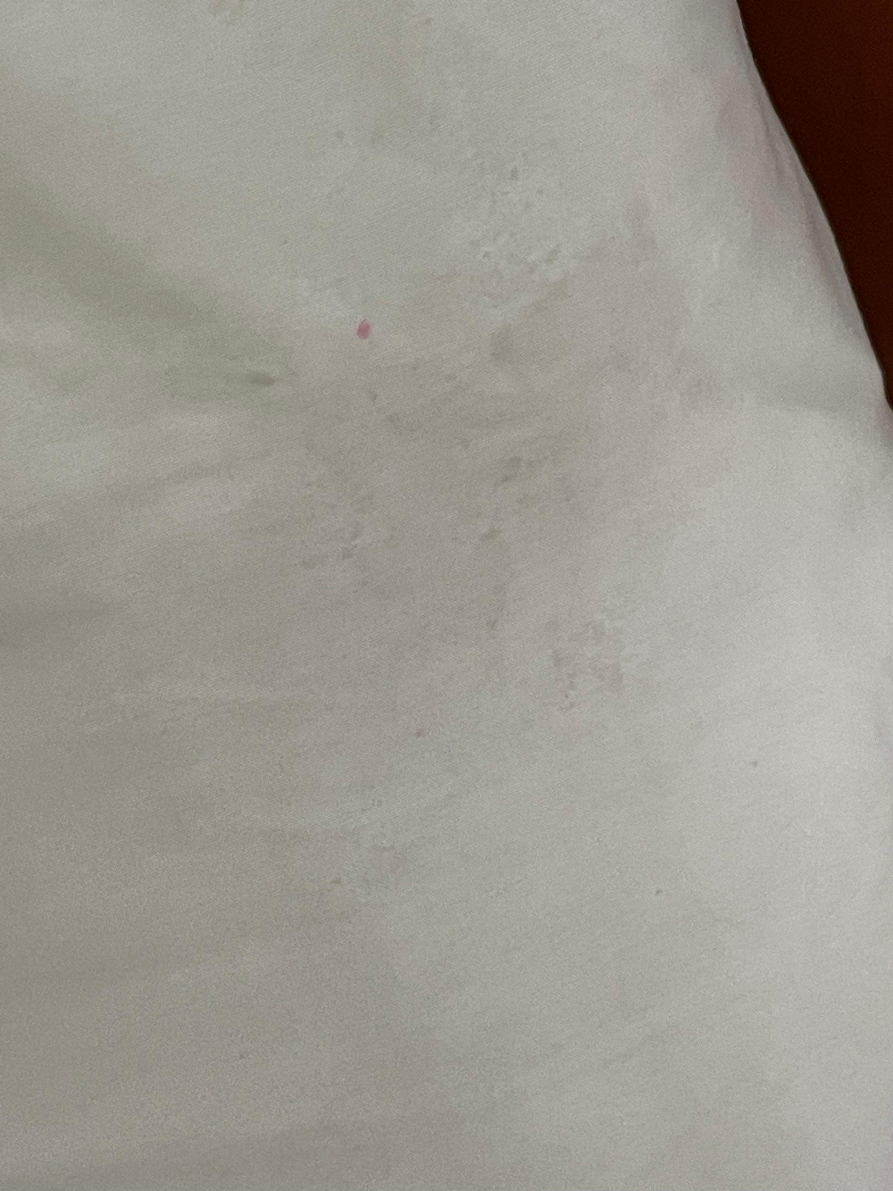 Makeup on one of the many dirty pillowcases 