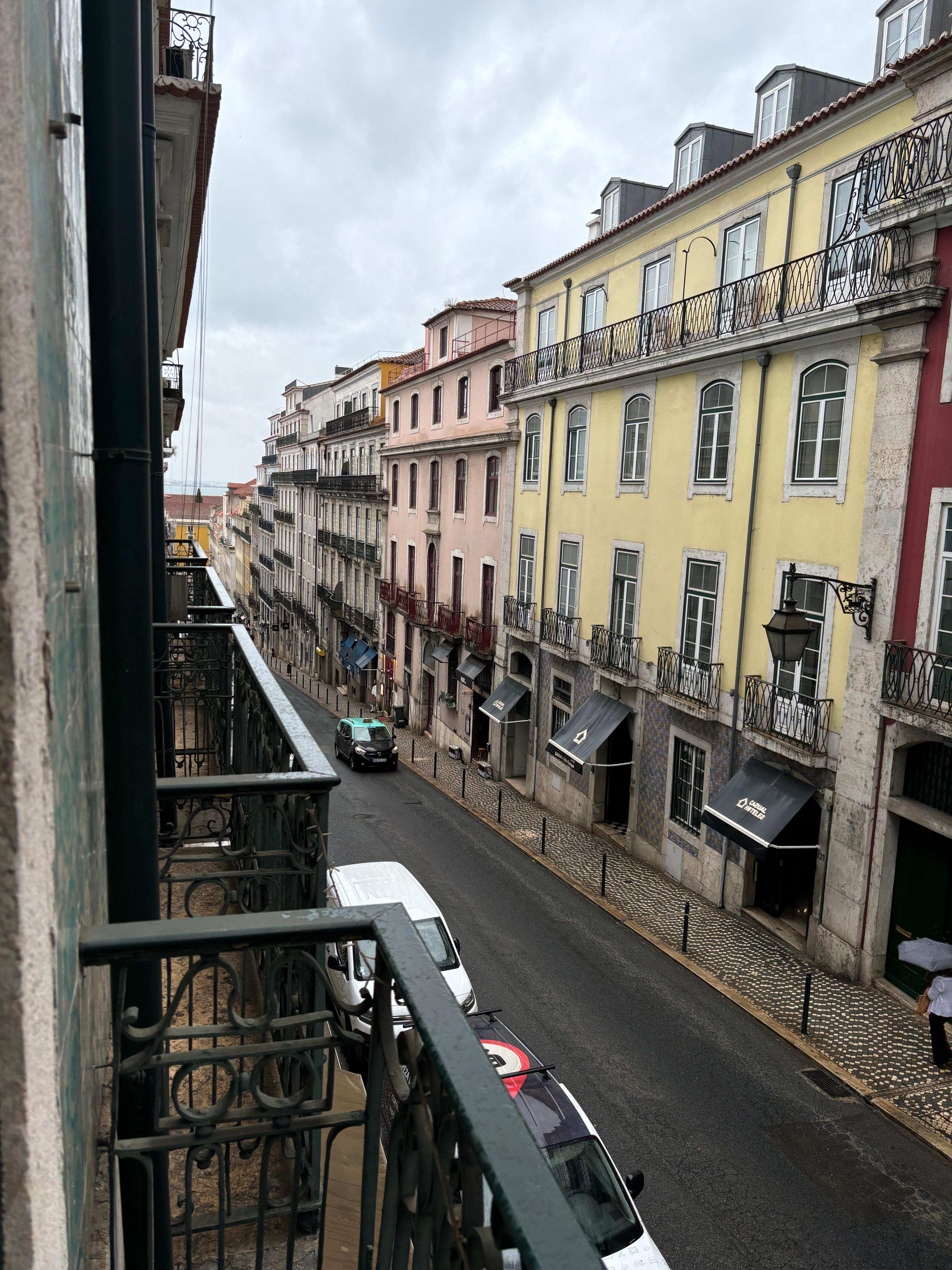 view of the street from our balcony