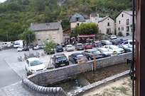 Car park and restaurant