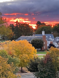 I love that the hotel has windows you can open up. Sunrise in October