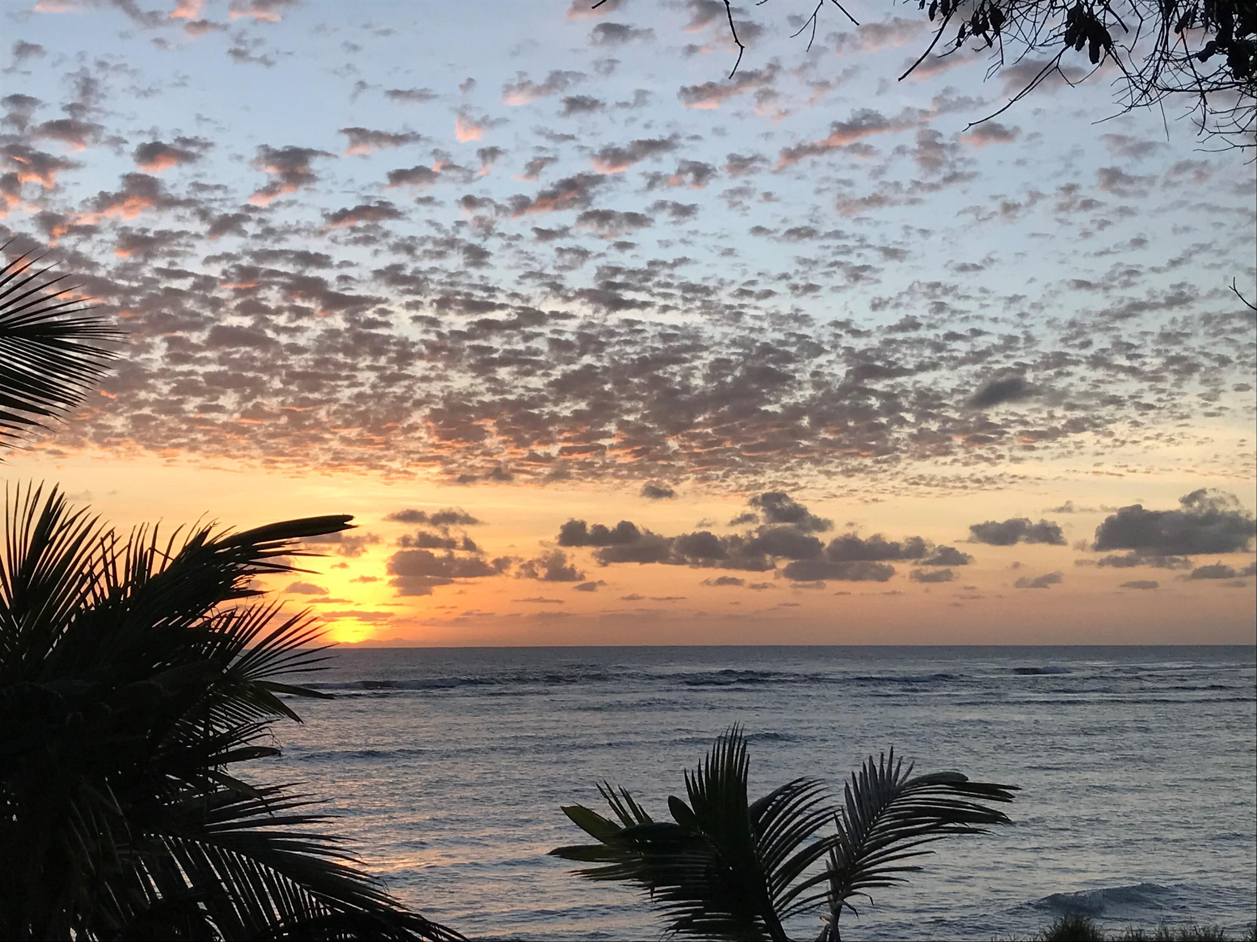 Sunset at the back of Castaway