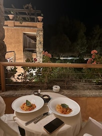 Room service on the terrace of our room.