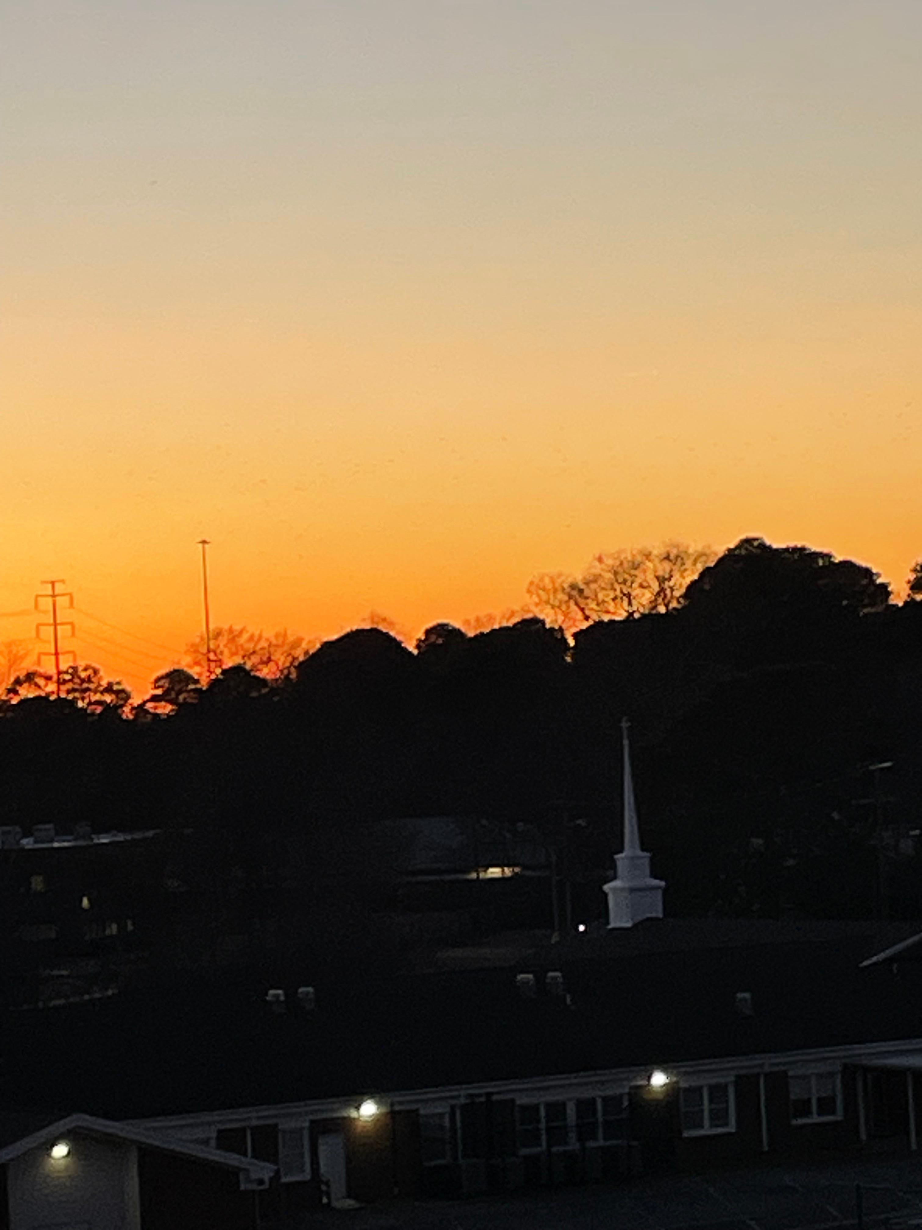 Norfolk evening sunset -local church 