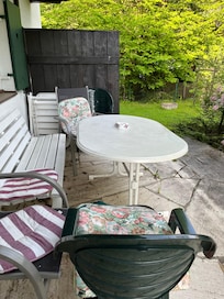 Patio. Could be lovely but nothing is cleaned. The view is lovely.
