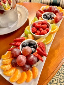 Hadde bestilt fruktfat til ankomst