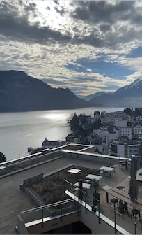 This was taken from the second floor balcony overlooking the outside part of the hotel restaurant.