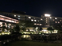 お風呂あがりにお庭にて