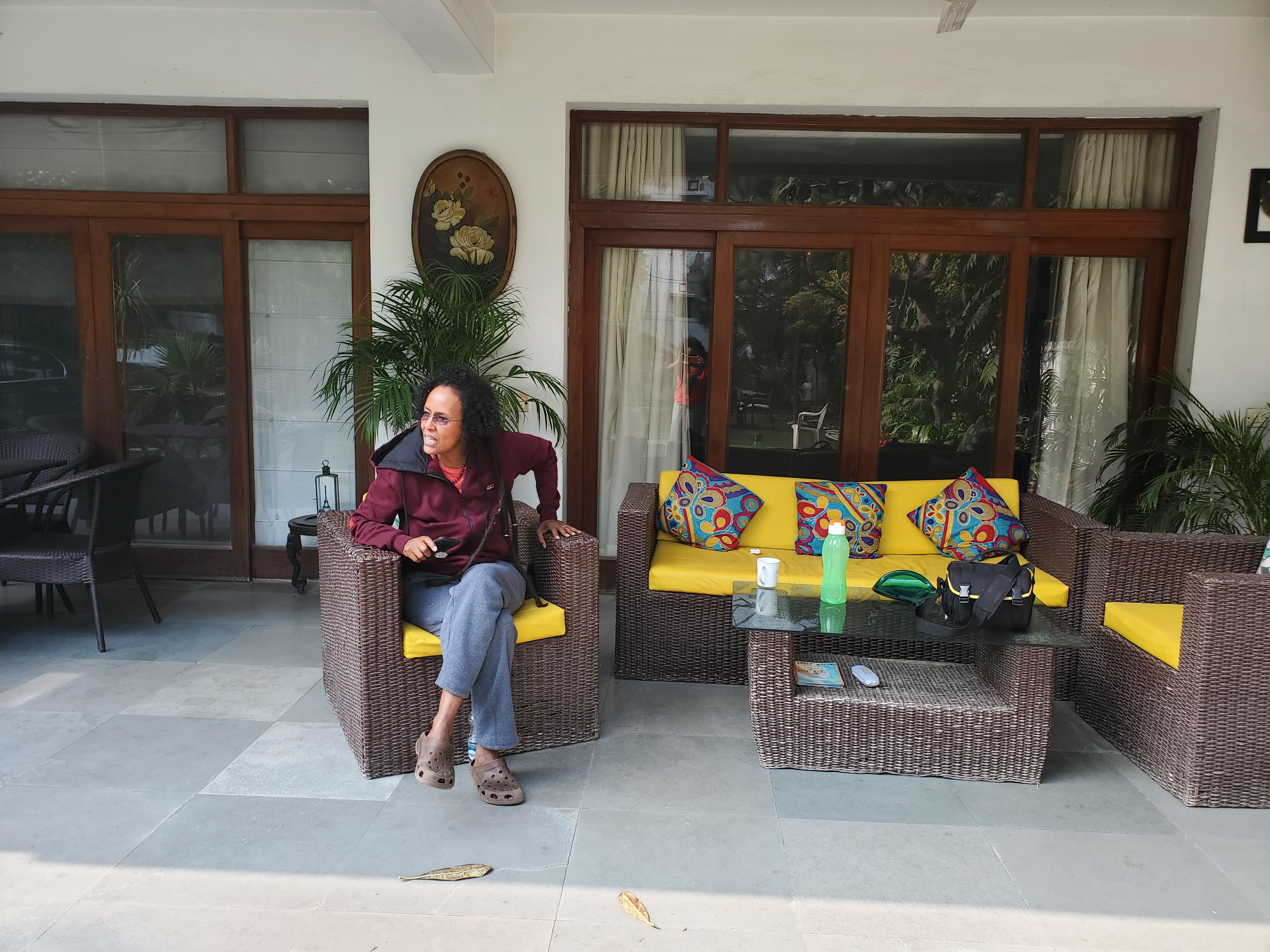 Sitting area on front porch of main house 