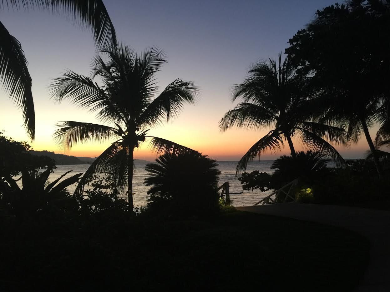 Sunset from infinity pool