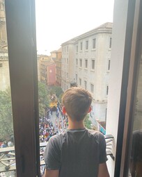 We were able to see the Semana Santa processions from the window.