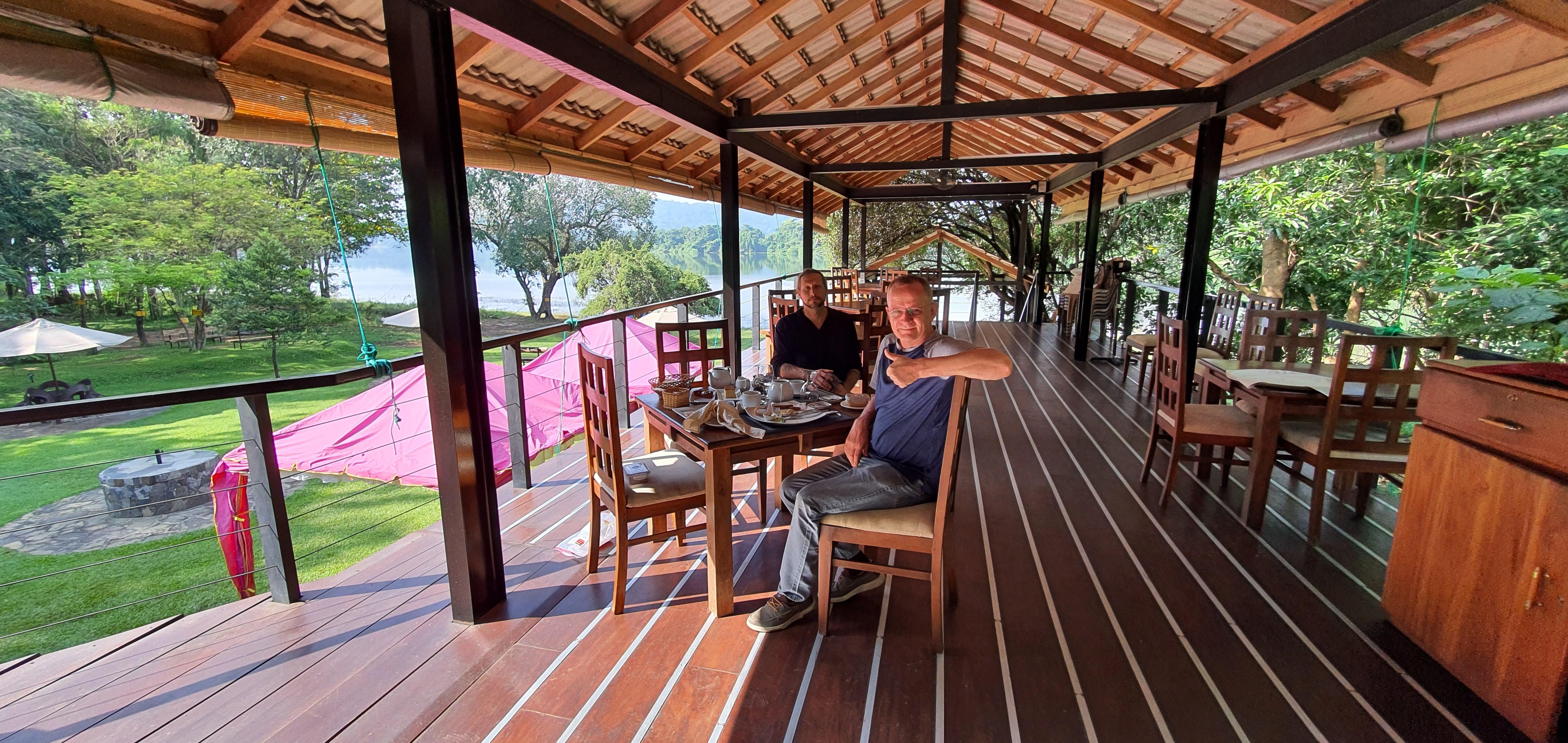 View from the restaurant deck next to the lake