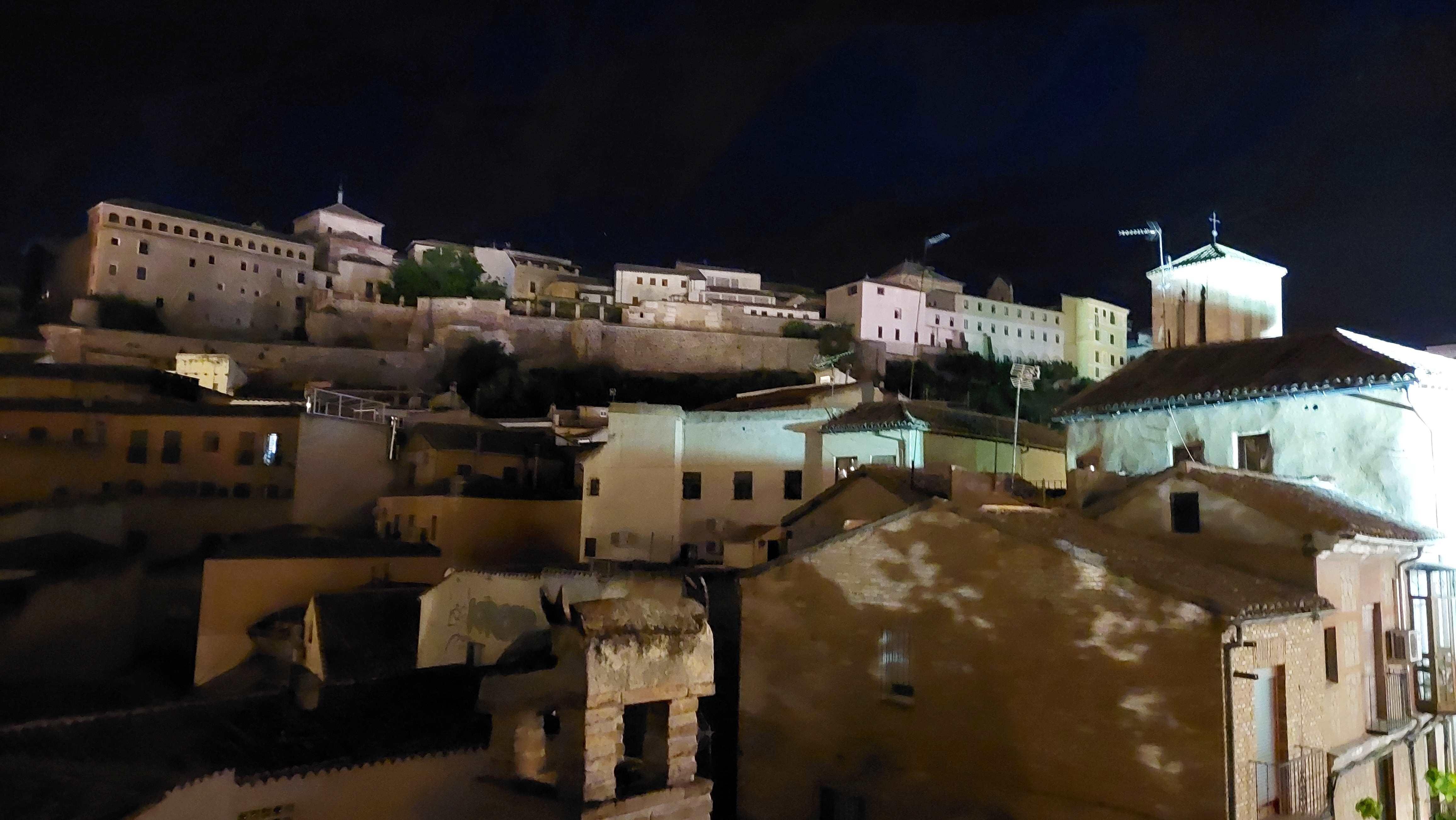 View from roof terrace at night