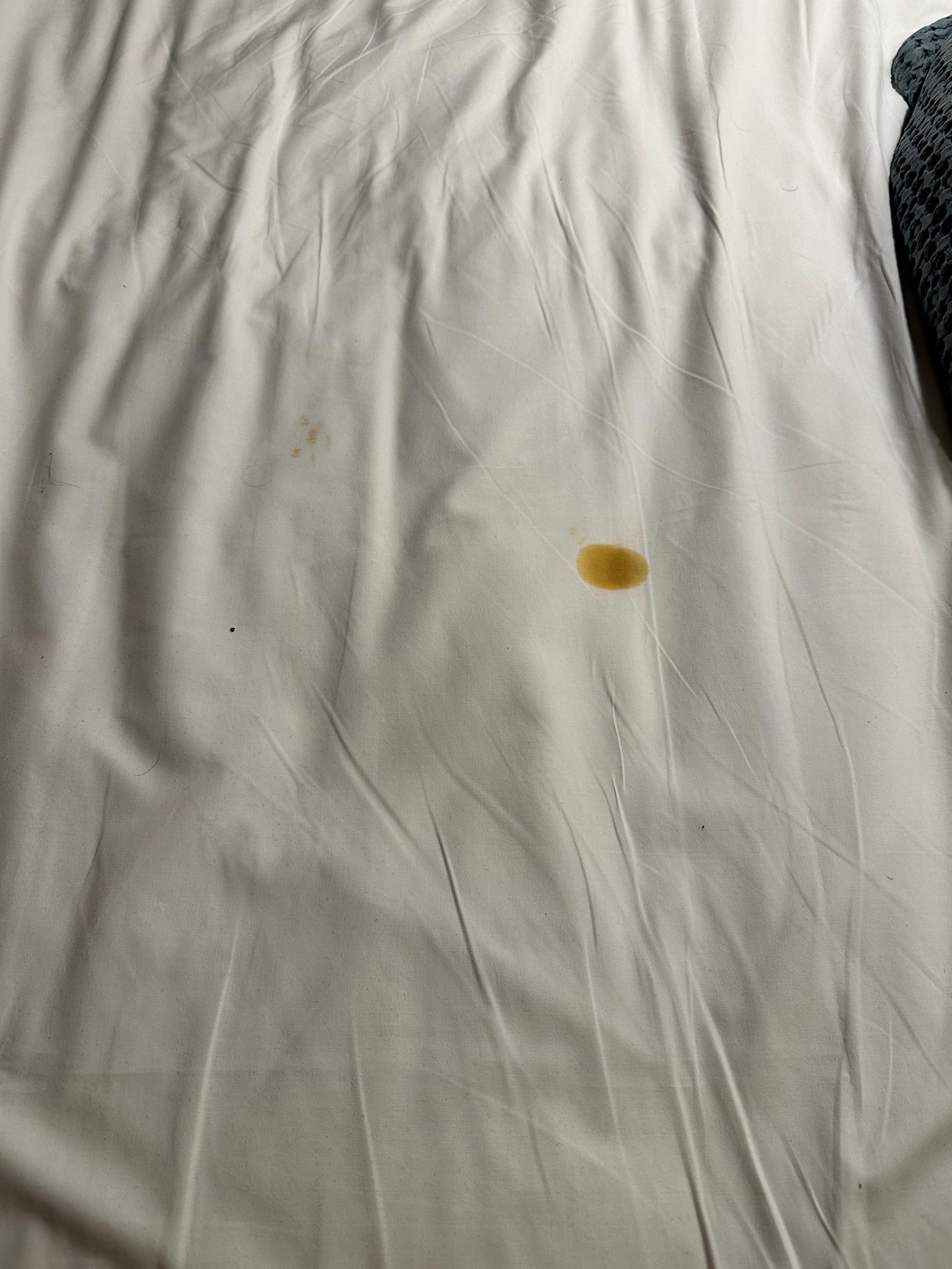 Stained bed