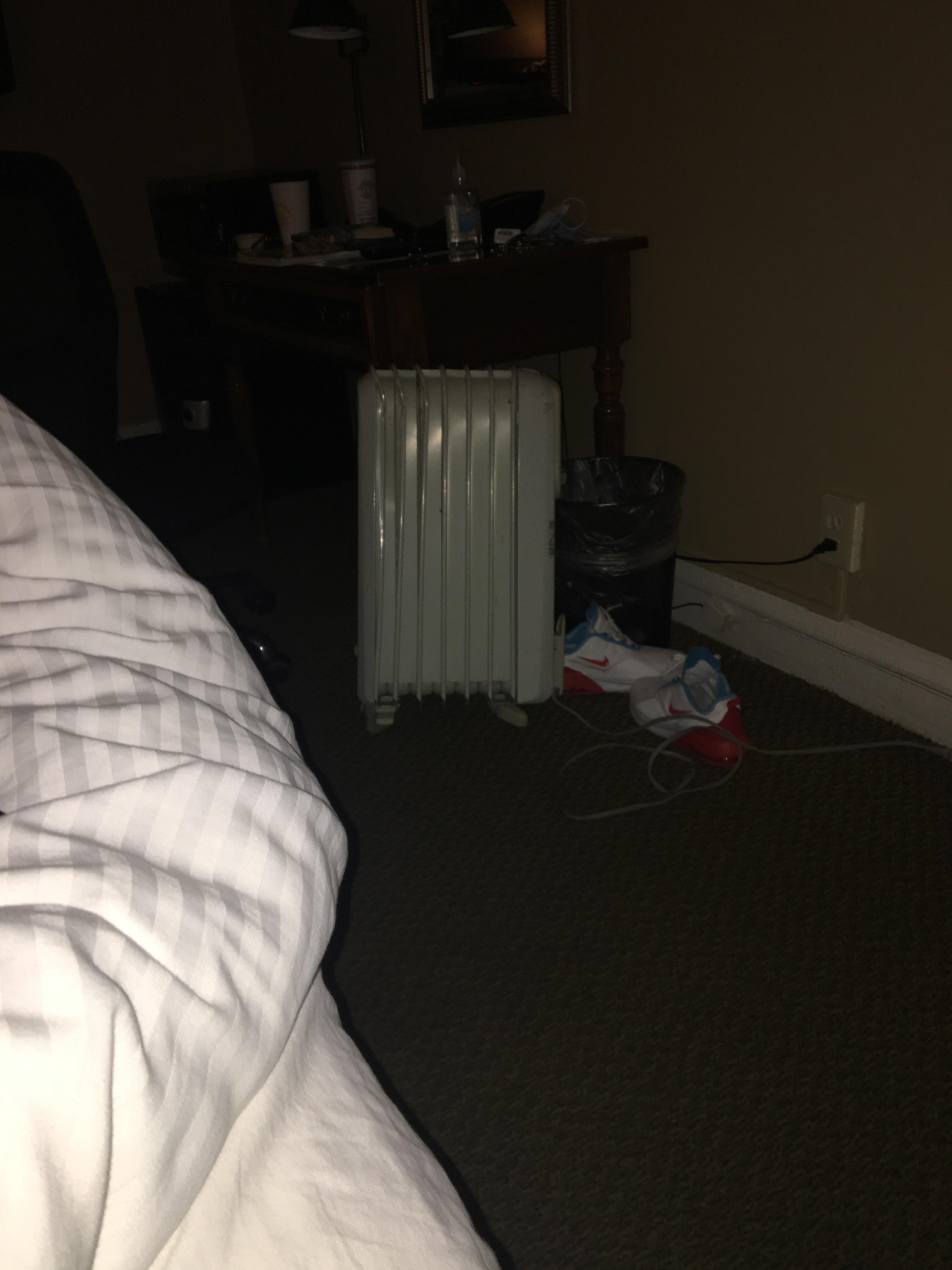 The broken heater they gave us 