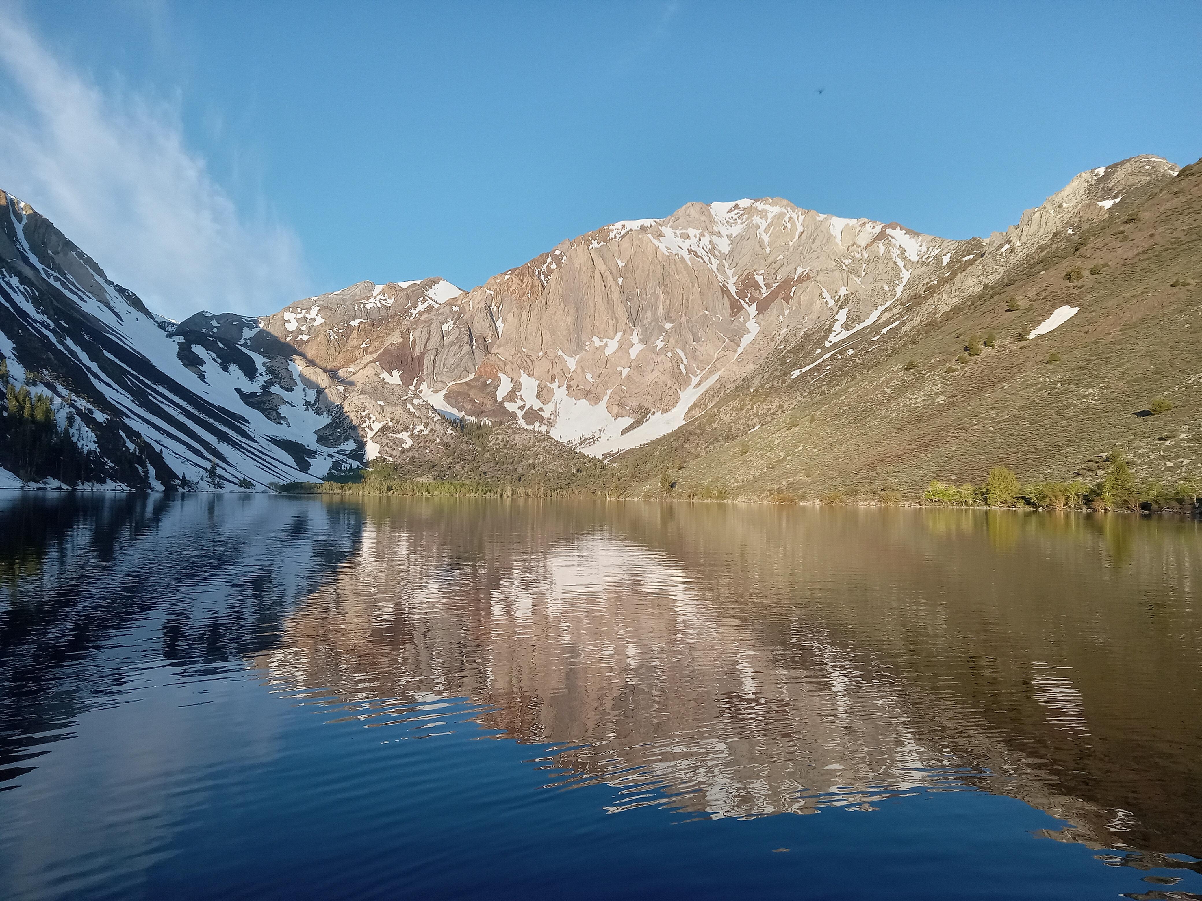 Tubing on glass at Convict Lake